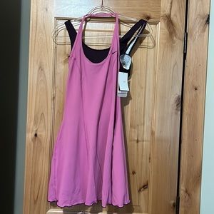 Pink and Purple NWT nike athletic tennis dress with built in bra